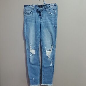 Harper Light Blue Distressed Skinny Jeans Size 28